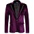 preiswerte Herren Klassische Blazer-Herren Blazer Samtblazer Geschäft Cocktailparty Hochzeitsfeier Mode Lässig Frühling &amp; Herbst Polyester Einfarbig Tasche Knöpfe Bequem Einreihig Blazer Schwarz Rote Blau Purpur