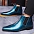 levne Boty Chelsea-pánské fialové lakované chelsea boots z umělé kůže s elastickým goringem – stylová ležérní i společenská obuv