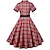 billige Kjoler-1950'erne Retro / vintage rockabilly Kjoler Swing kjole Flare kjole Ternet / Gingham Figursyet Gynge Udklædning Dame Valentinsdag Fest Stævnemøde tefest Voksne Kjole Forår sommer