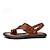 abordables sandales d&#039;extérieur-sandales à orteils en similicuir pour hommes – tongs de style vintage avec rivets décoratifs pour une tenue de plage décontractée en été