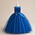 levne Párty šaty-Děti Dívčí Šaty na párty Květinový Bez rukávů Výkon Narozeniny Síťka Kravatový uzel Krásná Sladký Polyester Maxi Šaty na párty Swingové šaty Áčkové šaty Léto 4 roky + Šampaňská Vodní modrá Trávov