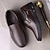 economico Scarpe Casual Slip-On-mocassini slip-on marroni da uomo con tomaia in similpelle testurizzata e suola antiscivolo - comode scarpe casual per il lavoro e l'uso quotidiano