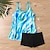 preiswerte Surfen Tankinis &amp; Bikinis-Damen Tankini Bikini, Zweiteiler Bademode Badeanzug Schwarz Weiß Atmungsaktiv Schnelltrocknend Leichtgewichtig Ärmellos - Schwimmen Surfen Strand Sommer Frühling Übergröße