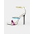 abordables Fête de la Vie Nocturne-talons aiguilles métalliques multicolores pour femmes – sandales à bout ouvert vibrantes pour les fêtes et les événements spéciaux