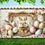abordables Tapisseries de vacances-Tapisserie suspendue Œufs Lapin Art mural Grande tapisserie Décor mural Photographie Arrière-plan Couverture Rideau Décoration maison Chambre Salon