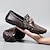 billige Hyttesko til mænd-mænds krokodillemønster loafers i imiteret læder – luksus slip-on dress sko med metal løve dekoration til formelle og afslappede lejligheder