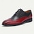 baratos Sapatos Sociais Clássicos-sapatos oxford masculinos de couro trançado vermelho e preto – couro de vaca premium, detalhes brogue, sapatos sociais formais para reuniões de negócios e ocasiões especiais