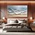 abordables Peintures natures mortes-peinture à l'huile originale de l'océan blanc art des vagues peinture abstraite de plage art mural blanc peinture de texture 3D marron art mural de plage marron décor de chambre pastel moderne