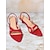 economico Sandali Eleganti-sandali da donna con tacco a gattino rosso con design a cinturini incrociati e punta aperta - scarpe estive alla moda per il lavoro e le uscite quotidiane
