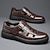 abordables Sandalias de Vacaciones-Sandalias de pescador transpirables de piel sintética marrón para hombre: correa de velcro, diseño informal de punta cerrada, calzado de verano cómodo para exteriores y uso diario
