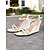 voordelige Casual sandalen-dames met parels versierde sleehakken – elegante open teen bruidssandalen voor bruiden en formele gelegenheden