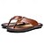 cheap Dress Sandals-Men&#039;s Vintage Brown Faux Leather Flip Flops - Handmade Open-Toe Summer Sandals with Non-Slip Sole for Beach, Travel and Casual Wear