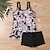 preiswerte Surfen Tankinis &amp; Bikinis-Damen Tankini Bikini, Zweiteiler Bademode Badeanzug Schwarz Weiß Atmungsaktiv Schnelltrocknend Leichtgewichtig Ärmellos - Schwimmen Surfen Strand Sommer Frühling Übergröße