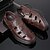 abordables Sandales décontractées-sandales en similicuir marron pour hommes – conception découpée durable avec sangle réglable, chaussures décontractées confortables pour l&#039;été et les activités de plein air