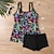 preiswerte Surfen Tankinis &amp; Bikinis-Damen Tankini Bikini, Zweiteiler Bademode Badeanzug Schwarz Weiß Atmungsaktiv Schnelltrocknend Leichtgewichtig Ärmellos - Schwimmen Surfen Strand Sommer Frühling Übergröße