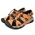 abordables sandalias de exterior-Sandalias de exterior con punta cerrada para hombre: diseño duradero de gamuza y malla con correas ajustables, suela antideslizante, perfectas para caminatas y aventuras de verano.