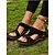 cheap Women&#039;s Sandals-Women&#039;s Brown Slip-On Sandals with Cut-Out Design Floral Embellishments and Comfortable Sole for Summer Wear and Casual Outings