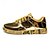 billige Afslappet-mænds guldmetallic sneakers med trykt sål - stilfulde fritidssko til fester, streetwear og dans