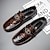 billige Hyttesko til mænd-mænds krokodillemønster loafers i imiteret læder – luksus slip-on dress sko med metal løve dekoration til formelle og afslappede lejligheder