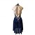 baratos Vestidos de Patinação Artística-vestido de patinação artística vestido de patinação no gelo feminino para meninas azul marinho escuro tingimento halo com orifício para o polegar alta elasticidade roupa de patinação profissional para
