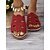 preiswerte Komfortsandalen-Rote Schlupfsandalen für Damen mit Cut-out-Design, bequemer Sohle und lässigem Stil für den Sommer und tägliche Ausflüge