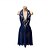 baratos Vestidos de Patinação Artística-vestido de patinação artística vestido de patinação no gelo feminino para meninas azul marinho escuro tingimento halo com orifício para o polegar alta elasticidade roupa de patinação profissional para