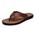 billige Kjole sandaler-brune flip flops i imitert skinn for menn - uformelle sommersandaler med åpen tå og komfortabel såle for strand- og hverdagsbruk