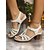 tanie Sandały wakacyjne-damskie sandały vintage na grubym obcasie z odkrytymi palcami - eleganckie letnie buty z paskiem ze sprzączką i wydrążonym wzorem na co dzień, do pracy lub na wyjścia