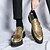 billige Semi-formel-mænds guldmetallic loafers med dobbelt spænde og chunky sål - stilfulde festsko til formelle og afslappede lejligheder