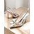billige Semi-formell-spissede stiletto-bryllupshæler for kvinner – elegante slingback brudesko med rhinestone-sløyfedesign