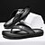 billiga Kjol sandaler-svarta flip flops för män med bekväm fotbädd, avslappnad slip-on design för dagligt slitage och avkopplande