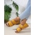 voordelige Casual sandalen-dames gele open sandalen met dubbele bandjes en geweven zool – stijlvolle en comfortabele zomerschoenen voor casual uitjes