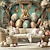 abordables Tapisseries de vacances-Tapisserie suspendue Œufs Lapin Art mural Grande tapisserie Décor mural Photographie Arrière-plan Couverture Rideau Décoration maison Chambre Salon