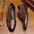 abordables Officiel-Homme Oxfords Cuir PU Respirable Confortable Antidérapantes Lacet Marron Automne Hiver