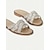 baratos Chinelos de slide-sandálias rasteiras femininas boêmias com strass – chinelos de praia brilhantes com tiras cruzadas para o verão e uso casual