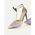 billige Stiletto hæler-stiletthæler med lavendel t-rem for kvinner med gullaksenter og sløyfedetaljer, elegante fest- og kveldssko for spesielle anledninger
