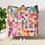 economico Coperte da letto-coperta a mosaico colorata, morbida e accogliente, leggera, per divano letto o viaggio, vivace motivo geometrico multicolore, resistente e resistente allo sbiadimento, perfetta per l&#039;uso in tutte le stagioni