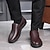 economico Scarpe Casual Slip-On-mocassini slip-on marroni da uomo con tomaia in similpelle testurizzata e suola antiscivolo - comode scarpe casual per il lavoro e l'uso quotidiano