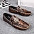 billige Hyttesko til mænd-mænds krokodillemønster loafers i imiteret læder – luksus slip-on dress sko med metal løve dekoration til formelle og afslappede lejligheder