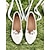 ieftine Casual-pantofi de mireasă din dantelă albă cu legături de panglică - pantofi de mireasă eleganți pentru femei, cu broderie florală
