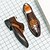 voordelige Formeel-Herenschoenen van bruin imitatieleer met krokodillenmotief en brogue-details – elegante nette schoenen voor formele gelegenheden en kantoorkleding