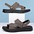 billiga Avslappnade sandaler-bekväma bruna sandaler i konstläder för män - lediga sommarskor med öppen tå med justerbara remmar för utomhus- och vardagsbruk