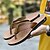billige Kjole sandaler-brune flip flops i imitert skinn for menn - uformelle sommersandaler med åpen tå og komfortabel såle for strand- og hverdagsbruk
