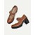 abordables Talons Plateforme-escarpins Mary Jane marron pour femmes avec bride velcro – chaussures à talons épais confortables pour un usage décontracté et quotidien
