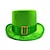 billiga Fedora hatt-Herr Kentucky Derby Hat Solhatt Party hatt Svartgrön Grön Polyester Spänne Mode Ledigt Dagligen Saint Patrick Day Ensfärgat Solskyddskräm Andningsfunktion