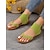 billiga Semester Sandaler-slip-on sandaler i grön mocka för kvinnor med bekväm design – avslappnade skor för sommar, strand och vardagsutflykter