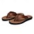 billige Kjole sandaler-brune flip flops i imitert skinn for menn - uformelle sommersandaler med åpen tå og komfortabel såle for strand- og hverdagsbruk