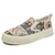 billige Slip-on casual sko-Slip-on sneakers i canvas i sydvestlig mønster – komfortable, stilfulde fritidssko til hverdagsbrug