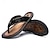 cheap Dress Sandals-Men&#039;s Vintage Brown Faux Leather Flip Flops - Handmade Open-Toe Summer Sandals with Non-Slip Sole for Beach, Travel and Casual Wear