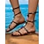ieftine Sandale de vacanță-sandale gladiator cu margele multicolore de dama - pantofi cu bretele in stil boem pentru plaja de vara si tinute casual